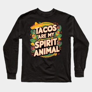 Classic Taco Spirit Animal Fun Quote Casual Wear Long Sleeve T-Shirt